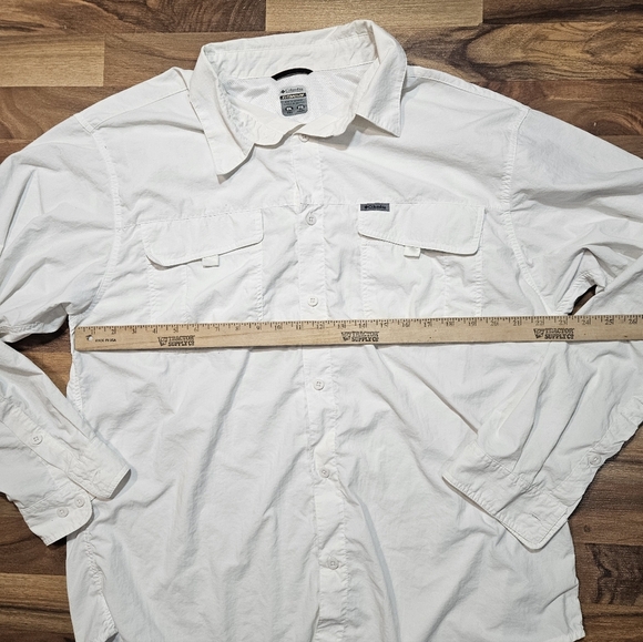 Columbia Titanium White Long Sleeve Outdoor Fishing Hiking Shirt XXL 2XT Nylon - Picture 4 of 8
